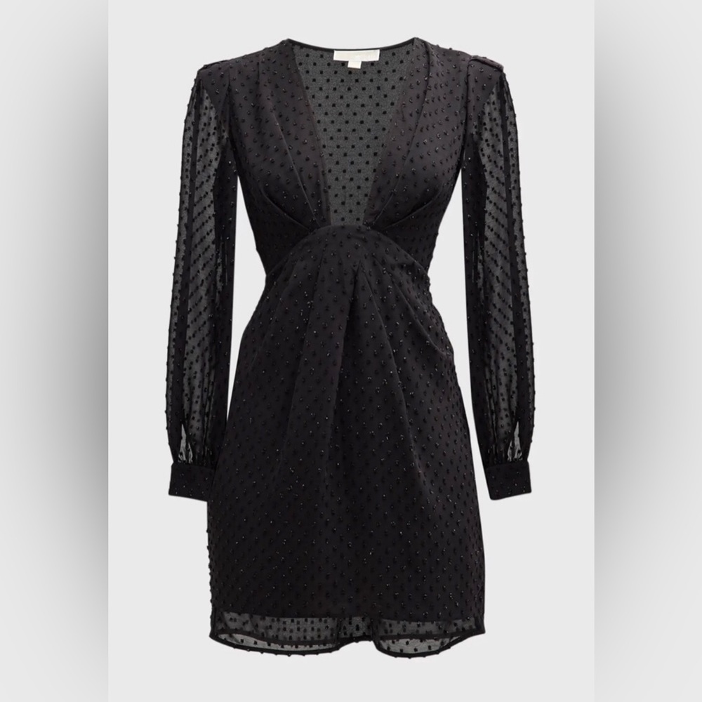 MICHAEL Michael Kors Deep Pleated Swiss Dot Mini Dress, 10 - Picture 13 of 13